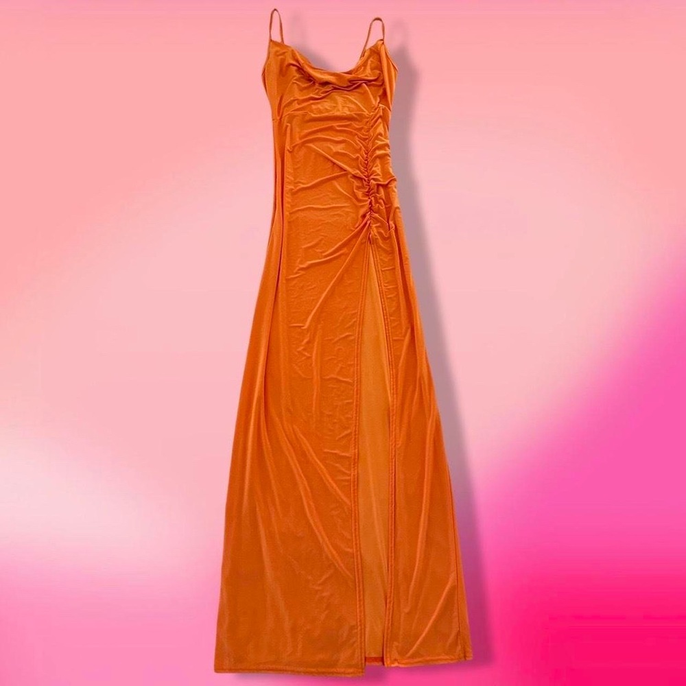 ORANGE SLIT DRESS